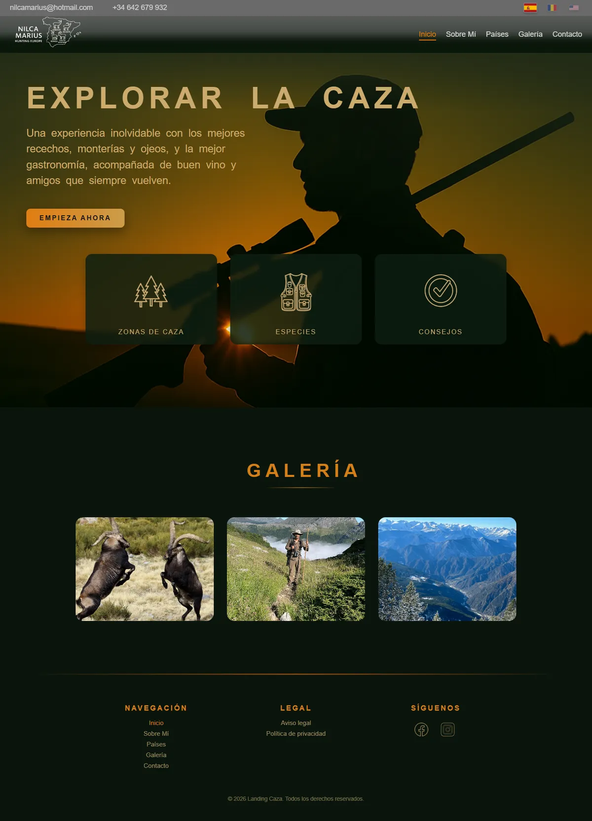 Captura de la web huntingeuropenilcamarius.es